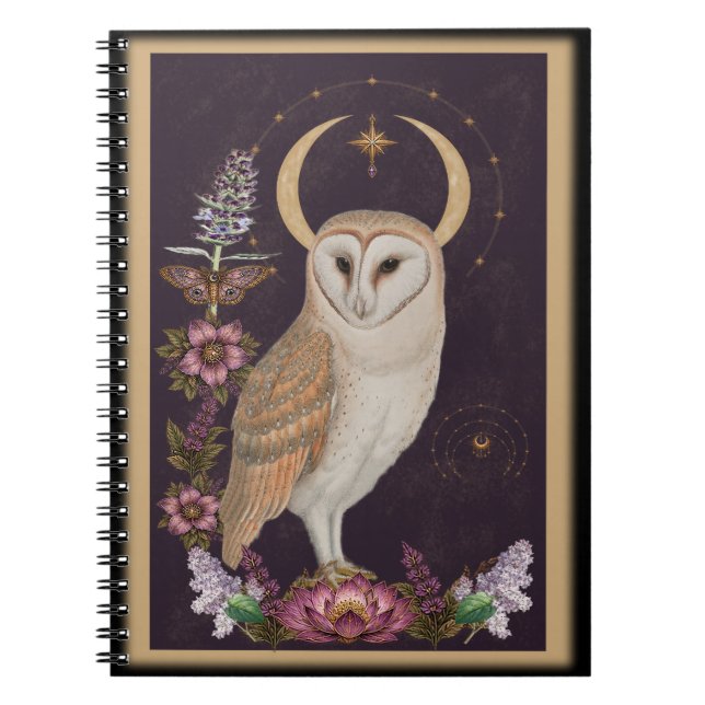 Búho Místico - Cuaderno Botánico y Celestial (Frente)