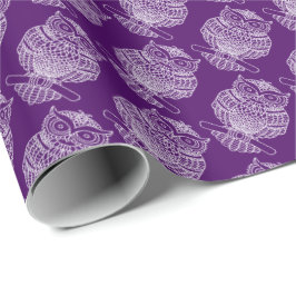 Búho (morado oscuro) - Papel de regalo