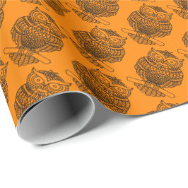 Búho (naranja) - Papel de regalo