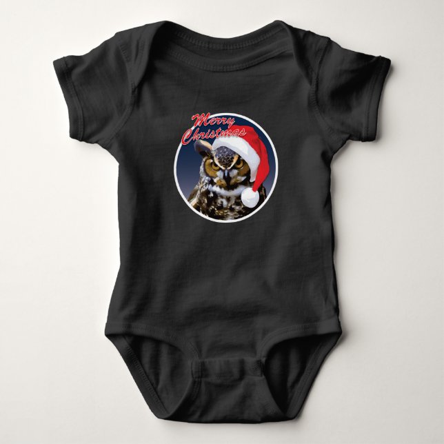 Búho navidad - Bebé Jersey Bodysuit (Anverso)