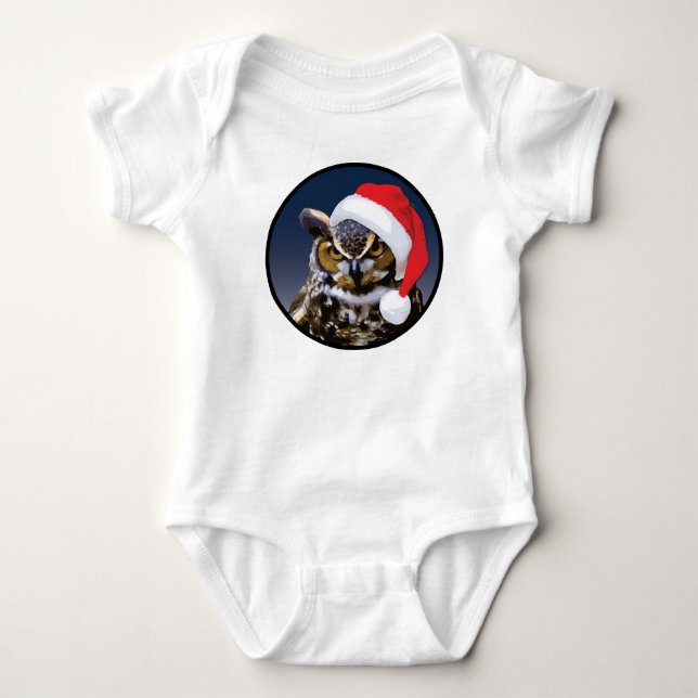 Búho navidad - Bebé Jersey Bodysuit (Anverso)