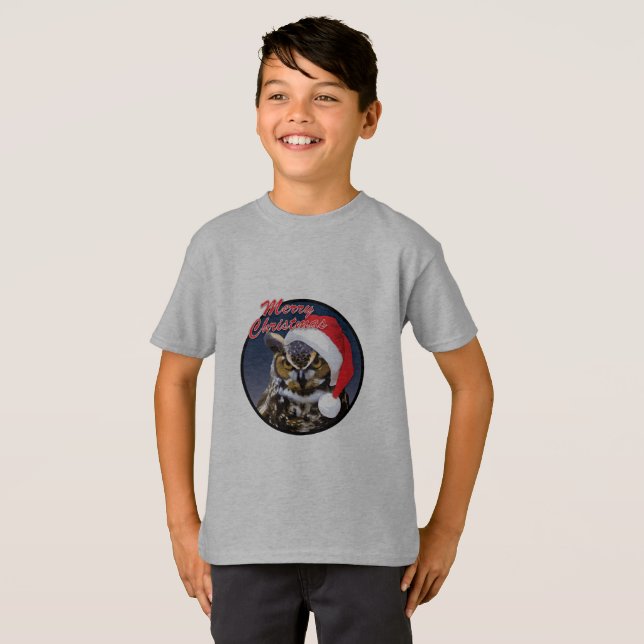 Búho navidad - Camiseta básica para niños (Anverso completo)