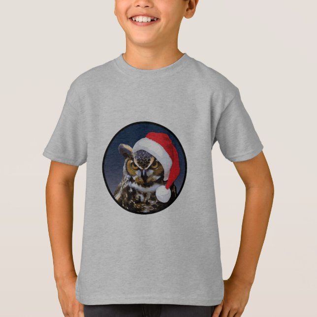 Búho navidad - Camiseta básica para niños (Anverso)