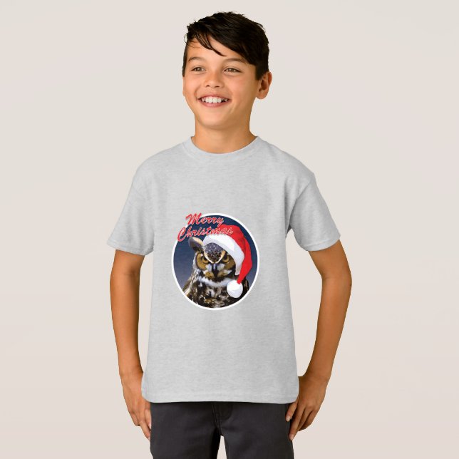 Búho navidad - Camiseta básica para niños (Anverso completo)