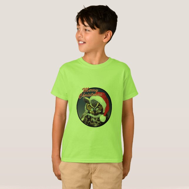 Búho navidad - Camiseta básica para niños (Anverso completo)