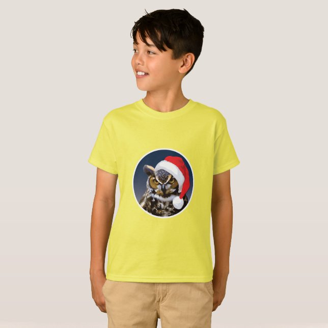 Búho navidad - Camiseta básica para niños (Anverso completo)