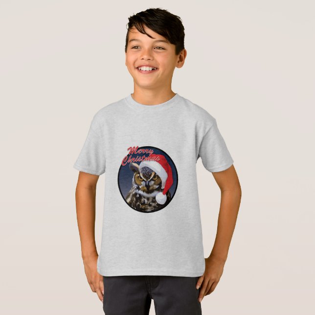 Búho navidad - Camiseta básica para niños (Anverso completo)