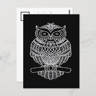 Búho (negro) - Postal