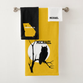 Búho Negro y Dorado 