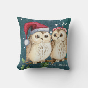 Búho Nuestra Primera Navidad Funda de Almohada Nav
