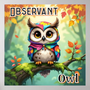 Búho Observador Arte de Guardería Infantil de Di
