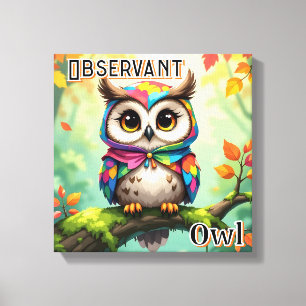 Búho Observador   Arte de Guardería Infantil de Di