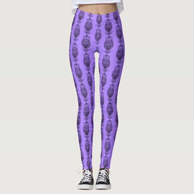 Búho (púrpura) - Leggings (Anverso)