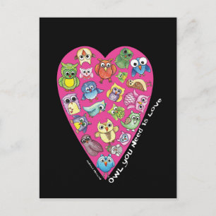 "Búho que necesitas es amor", postal #3