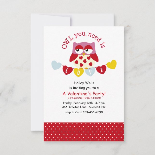 Búho que necesitas es invitación de amor (Anverso)