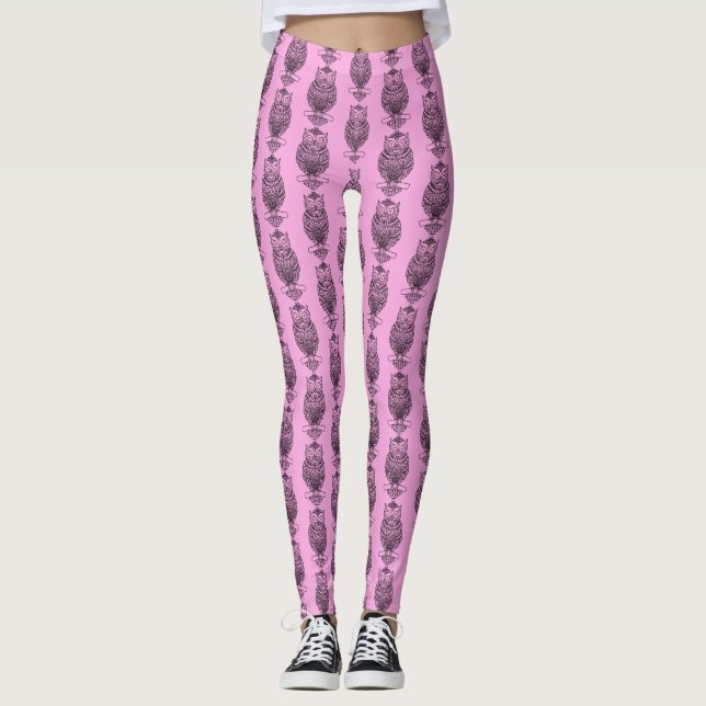 Búho (rosa) - Leggings (Anverso)