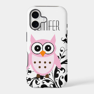 Búho Rosa Lindo, Tu Nombre, Funda para iPhone 5