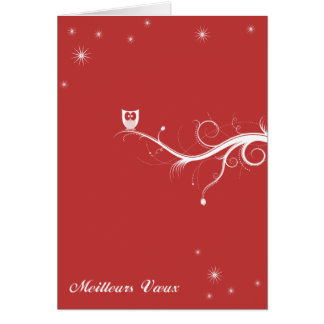 Buho sobre una rama - rojo