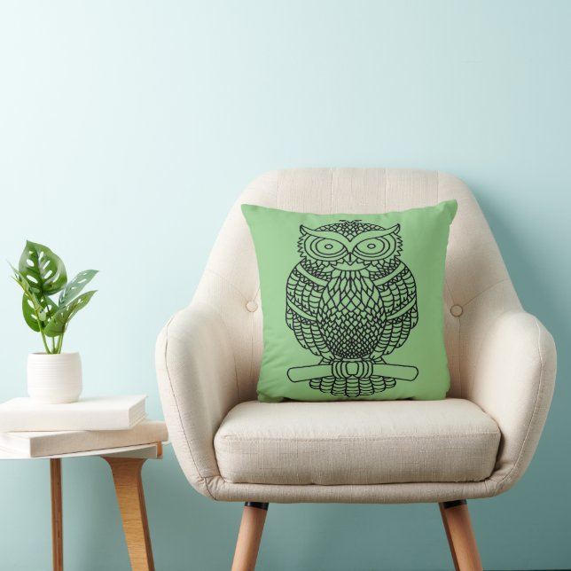 Búho (verde) - Almohada (Silla)