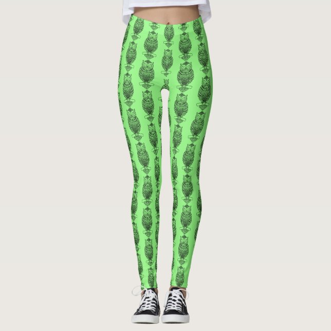 Búho (verde) - Leggings (Anverso)