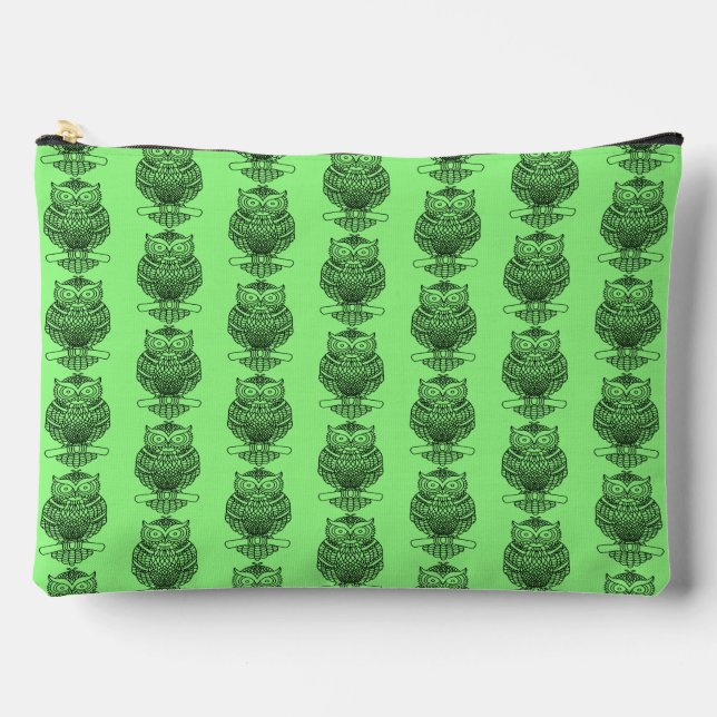 Búho (verde neón) - Bolsa de accesorios (Anverso)