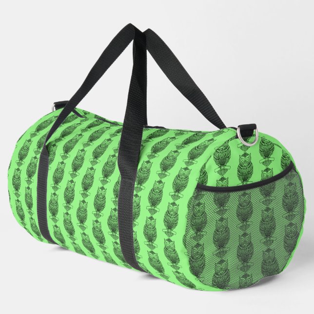 Búho (verde neón) - Bolsa de deporte (Esquina derecha)