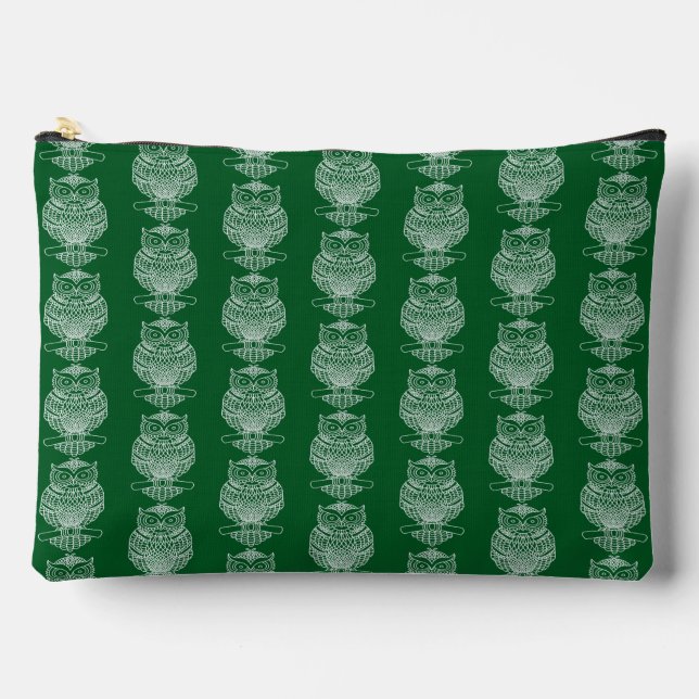 Búho (verde oscuro) - Bolsa de accesorios (Anverso)