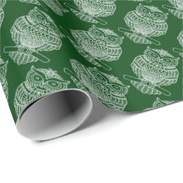 Búho (verde oscuro) - Papel de regalo
