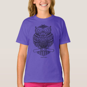 Búho (vívido) - Camiseta básica para niña
