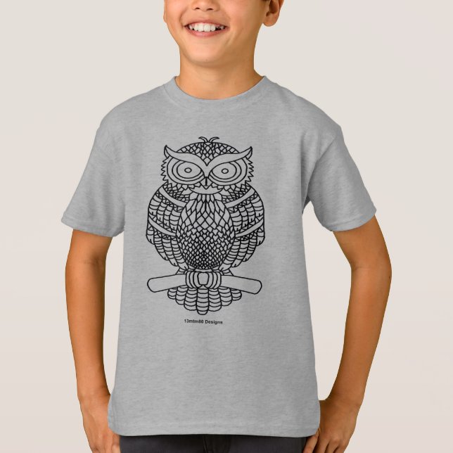 Búho (vívido) - Camiseta básica para niño (Anverso)
