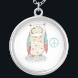 Búho y collar de la paz<br><div class="desc">Imagen del búho y del signo de la paz.</div>