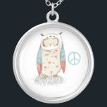 Búho y collar de la paz<br><div class="desc">Imagen del búho y del signo de la paz.</div>