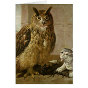 Búho y gato de Eagle con las ratas muertas