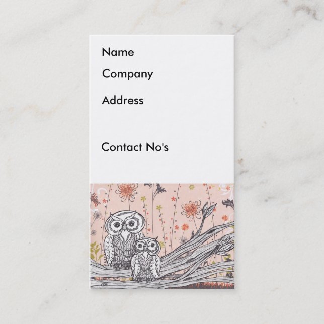 Búhos 15 tarjetas de visita (Anverso)