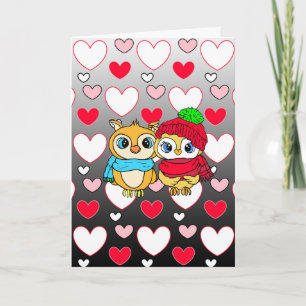 Búhos Adorables   Día de San Valentín   Tarjeta de