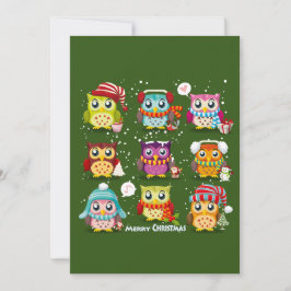Búhos de Feliz Navidad desean