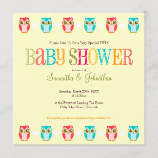 ¡Búhos del bebé - uno de cada uno! Invitación de