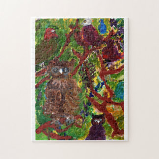 Búhos en rompecabezas de los árboles #2