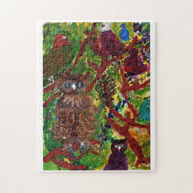 Búhos en rompecabezas de los árboles #2 (Vertical)