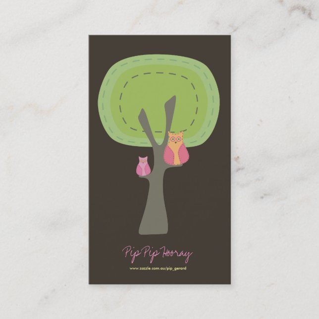 Búhos en tarjeta del perfil del negocio de la (Anverso)