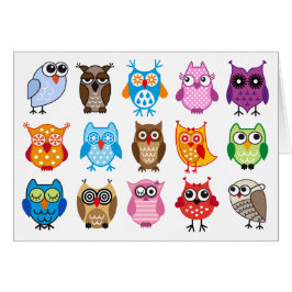 Búhos lindos coloridos