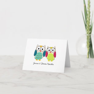 Búhos Lindos, Tarjetas de Agradecimiento de Boda