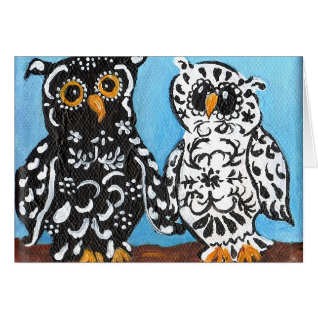 Búhos negros y blancos del damasco (Anverso (Horizontal))