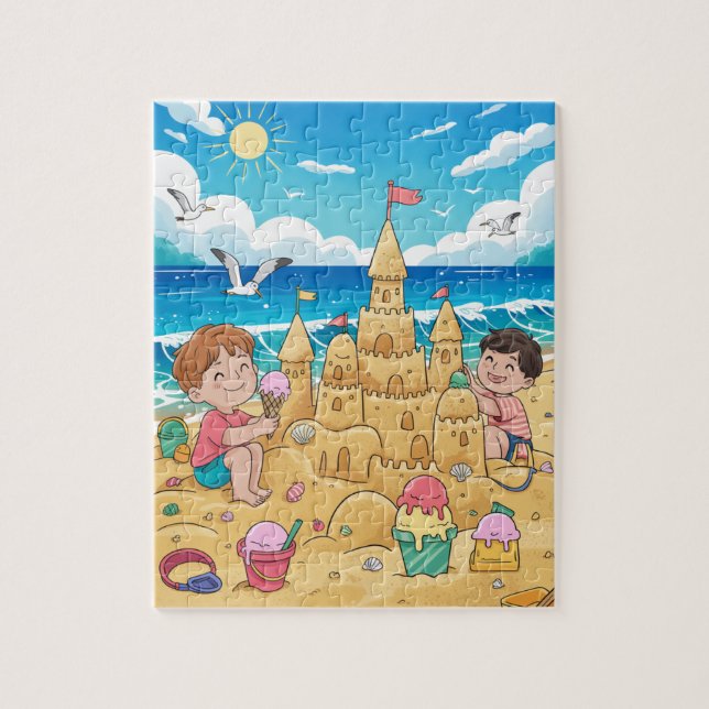 Build your Beach SandCastle Puzzle (Vertical)