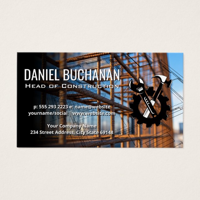 Building Rebar Infrastructure | Construction Logo (Frente)