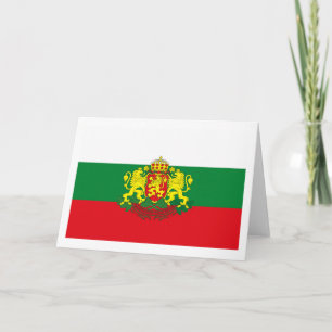 Bulgaria Bandera con tarjeta de felicitación COA