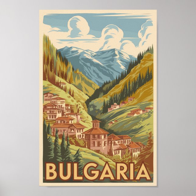 Bulgaria Ilustracion pintoresco Viaje arte cosecha (Frente)