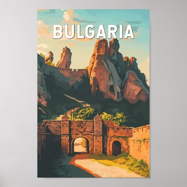 Bulgaria Ilustracion Viaje Arte Vintage (Frente)