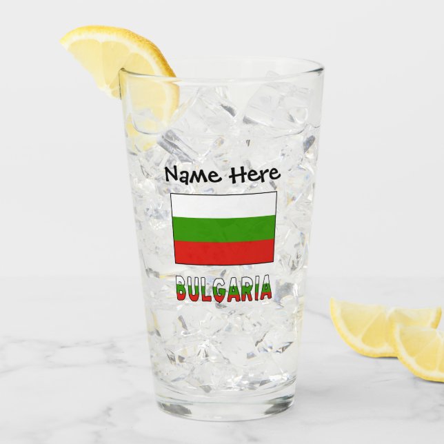 Bulgaria y la bandera búlgara personalizada (Anverso (hielo))