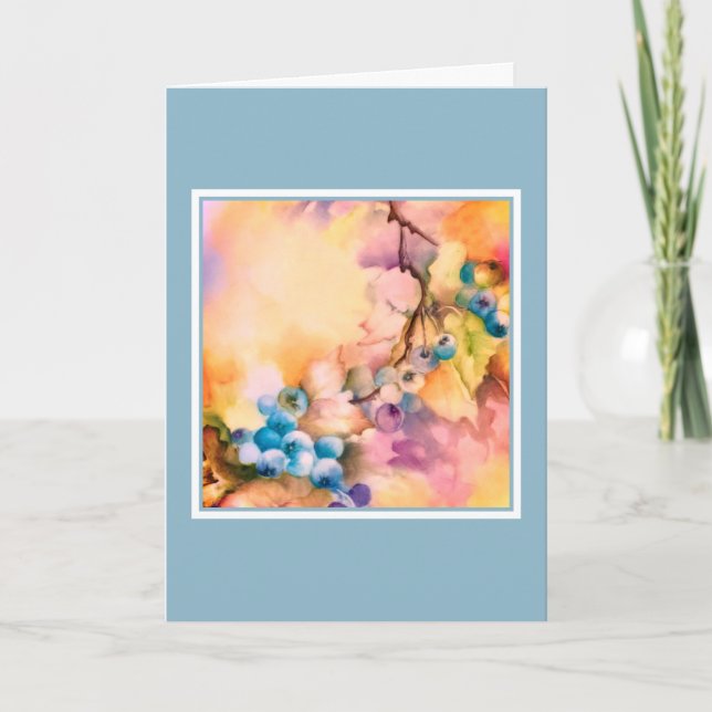Bulk Blank Greeting Cards | Blueberry Botanical (Anverso)
